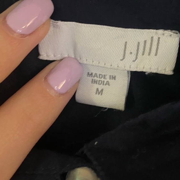 J. Jill navy blue button down with front tie top. - Picture 4 of 5